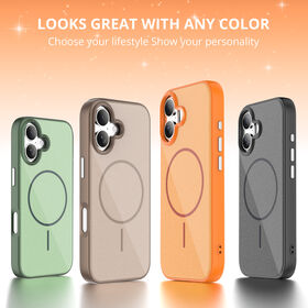 Coque de Téléphone iPhone 17 Couleur Pure Pailletée, Mode Luxe, Chargement sans Fil, Protection Anti-Chute, Fine et Protectrice