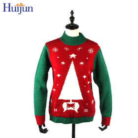 High Quality Christmas Themed Turtleneck Sweater Knitted Jumper Jacket Ugly Sweater