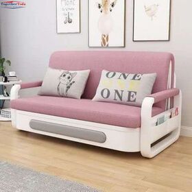 Multi-Functional Fabric Convertible Sofa Bed Foldable Couch with Built-In Storage Decorative Pillows for Apartment Small Spaces