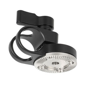 SmallRig 1686B - Abrazadera giratoria para varilla CNC de 15 mm/19 mm/25 mm/30 mm con perilla de bloqueo | Adaptador de roseta ARRI