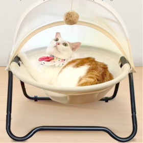 Hamac pour Chat Durable, Grand Espace, Lavable, Amovible, Fait Main, Structure Stable, Trampoline - Vente Directe d'Usine