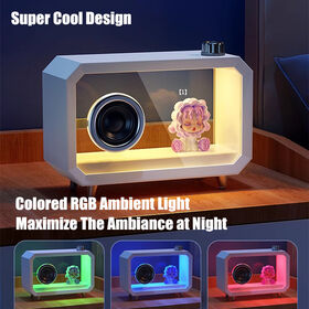 Venta al por mayor portátil transparente inalámbrico LED Bluetooth altavoz con luces de colores para acampar al aire libre, picnic, comedor al aire libre