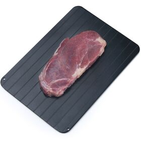 Plateau De Décongélation Rapide En Aluminium - Pour Viande, Poisson, Fruits, Couleur Noire, Taille Moyenne