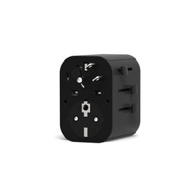 Geerdeter Multi-Nationen-Reiseadapter Typ-C, Dual-USB, 10A, BS1362, Doppelsicherung, Großhandel