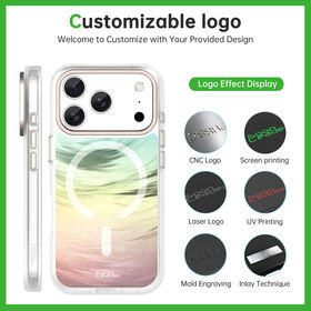 Neuestes Pala-Case mit Federdesign, magnetischer, kabelloser Handyhülle, Metallknopf & Kameraabdeckung für iPhone 17