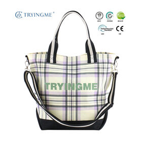 2026 Grid Pattern Medium Shoulder Strap Gift Shopping Bag Handle Shopping Packaging Tote Bag With Customized Logo