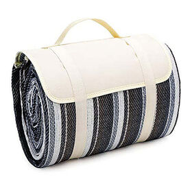 Tragbare Picknickdecke für den Außenbereich, strapazierfähige Oxford Campingdecke mit Tragegriff, faltbare wasserdichte Strandmatte