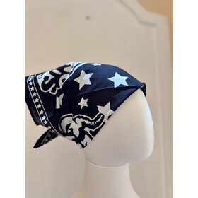 100% cotton Customized Stylish Chinese Black stars Digital Print headScarf