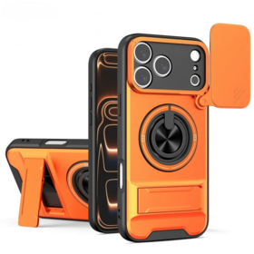 High Quality Slide Camera Lens Protection Magnetic Phone Case for iPhone 12 13 14 15 16 Pro Max 17 Pro Max Case with Stand Holder