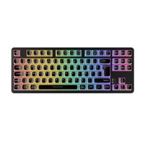 Kabellose Tastatur mit mechanischem Gefühl und Hintergrundbeleuchtung, mechanische Tastatur mit transparentem Gehäuse, 87 Tasten