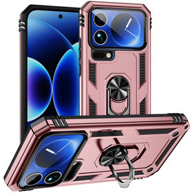 Luxury 2 in 1 Dual Layer Anti Fall Shockproof Metal Finger Ring Holder Stand for Xiaomi 17 Pro Max 17 Ultra Hard Cell Phone Case