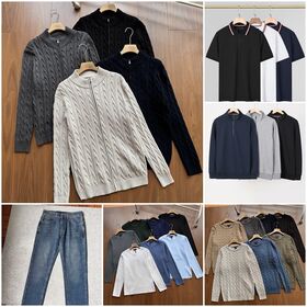 2026 New Men Luxury Brand clothes zip-thru cable knit jumper Cotton Polo t shirt Hoodies Sweaters Jeans Men's Designer Clothing