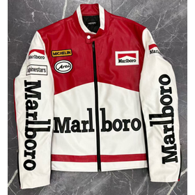 Traje de carreras F1 de alta calidad, chaqueta de carreras F1, chaqueta de plumón, chaqueta de cuero cálida Marlboro, chaqueta bordada, soporte de personalización