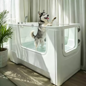 Baignoire Balnéo pour Chiens USMILEPET avec Température Constante, Bain de Lait à l'Ozone et Nettoyage en Profondeur pour Salon de Toilettage Animalier - Garantie Après-Vente