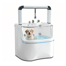 Baignoire SPA pour animaux de compagnie en acrylique USMILEPET avec fonction de surf, lumières colorées, ozone, bain de lait pour salon de toilettage