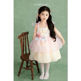 Vestidos de Festa para Bebê Meninas com Design Mullet Bilowy e Aplicações Feitas à Mão - Fabricante do Vietnã - Vestido Tinkerbell/Daminha de Honra