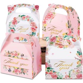 Individuell gestaltete rosa Blumen-Geschenkbox aus Karton für Teepartys, Behälter für Süßigkeiten und Kekse, geeignet für Hochzeiten und Geburtstagsfeiern