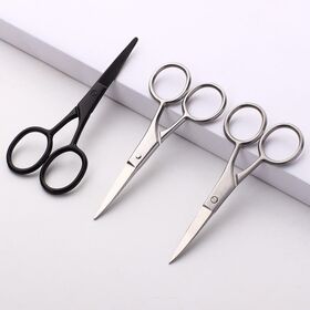 Grooming Scissors Round Head Safe Design for Eyelashes Nose Eyebrow Trimming Small Scissor Curved Cutting Hair