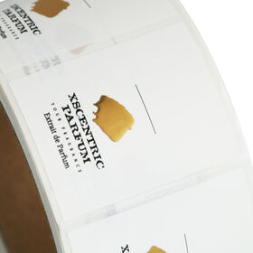 Etiqueta Exclusiva de Papel Texturizado y Estampado para Eau de Parfum para la Identificación del Producto