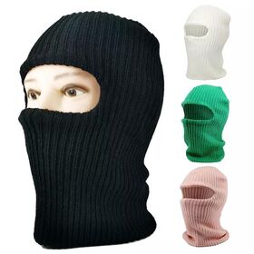 Pasamontañas de Punto Cálido Máscara Facial Completa - Máscara de Esquí de Invierno a Prueba de Viento para Mujer, Cubierta Facial de Moda para Uso Diario