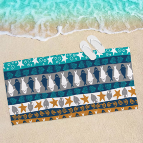 New arrival Printed Customized 200 GSM Beach Towel With Logo Towels Custom Logo Sublimation Custom Print Cotton Beach Towel