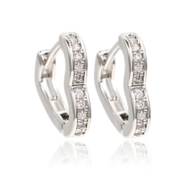SISSLIA 10-13mm Small Heart Hoop Earrings For Women Luxury Shiny CZ Crystal Earring Gold Color Girls Fashion Party Jewelry Gifts