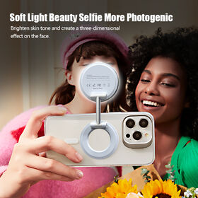 Support de téléphone portable magnétique pliable multifonctionnel avec lumière vidéo LED pour la photographie et la vidéo sur téléphone portable - Éclairage supplémentaire