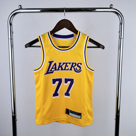Maillot de Basketball, Maillot de Basketball de Haute Qualité, Maillot NB A Enfants 23 Saison Lakers Jaune 77 # Doncic, Personnaliser un Maillot de Basketball