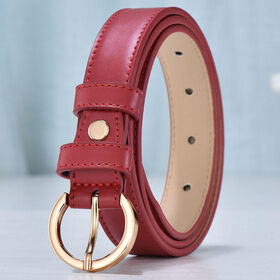 Custom size Wholesale Stock Decorative Cowhide Fashion Jeans Women Genuine Leather Pin Buckle Belt