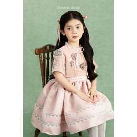 Vestidos de Menina Florista/Vestidos de Menina com Lantejoulas Estilo Real com Contas à Mão do Fabricante do Vietname - Vestido Flora
