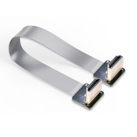 Cabo plano HDMI padrão OME PCB para HDMI com blindagem de folha de alumínio, cabo plano macho de 270 graus, conector HDMI de 19 pinos FPV FPC