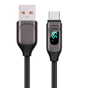 Cabo de display LED de 100W, design SR longo, carregamento rápido, liga de zinco, função durável, cabo para computador