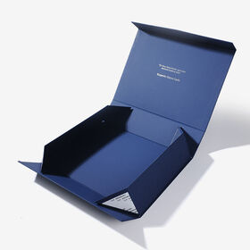 Caja de Regalo Magnética Plegable de Lujo, Plana, Rígida, Negra, de Cartón, para Almacenamiento, con Cinta - Elegante y Atractiva