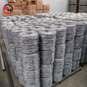 Henghui Steel ! 12-1/2x14 Single Strand Galvanized Iron Wire Barbed Wire Fence Roll Pvc Coated Barbed Wire