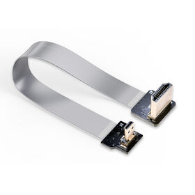 Cabo Micro HDMI macho para HDMI angular de 270 graus 1080p com folha de alumínio, cabo plano flexível, placa PCB personalizável