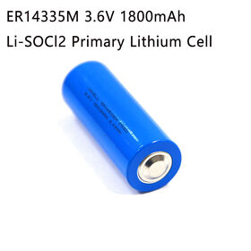 High Energy Density ER14335M Li-SOCl2 Primary Lithium Cell, 3.6V 1800mAh for AMR/AMI Smart Meters & IoT Applications