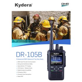 Talkie-walkie numérique étanche Kydera DMR/GMRS avec cryptage AES, GPS, Bluetooth et suppression du bruit par IA et OEM ODM