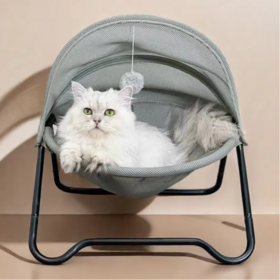 Hamaca para Gatos de Diseño Sencillo, Lavable, Desmontable, Amplio Espacio, Duradera, Hecha a Mano, Estructura Estable, Trampolín