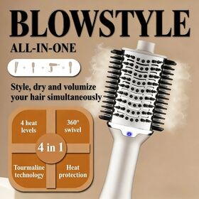Hot Air Comb with Negative Ions, Volumizing Comb, Straightening and Fluffing All-in-One High-Power Hair Dryer and Curling Iron