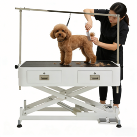 Table de toilettage pour animaux de compagnie à élévation électrique directe d'usine USMILEPET avec tiroirs Table de toilettage pour chiens pour salon de toilettage pour animaux de compagnie