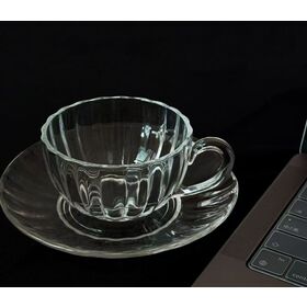 Hot Sale Heat Resistant Embossed Glass Cup for Hot Tea and Coffee