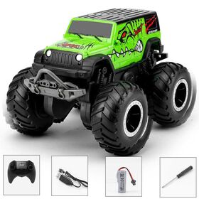 JJRC C8830 4WD 1:18 Elektrischer ferngesteuerter Monstertruck, High Speed Off Road RC Car RTR für Kinder (Blau/Grün)