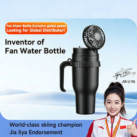 IPX7 Wasserdichter Ventilator Edelstahlbecher Kühlventilator Wasserflasche Griff Deckel Reise Sport Fitnessstudio Wiederaufladbarer Ventilator Becher für Geschenke