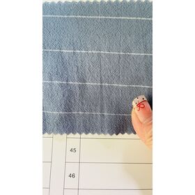 Factory Direct 90/10 Polyester Cotton Wide Stripe Fabric Stone Washed Crepe with Soft Drape for Dresses