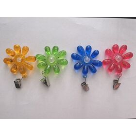 Clips en plastique robuste à motif floral pour nappes et rideaux, clips de nappe lestés, anti-vent pour fenêtres verticales