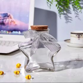 Star-Shaped Glass Memory Jar with Cork Stopper