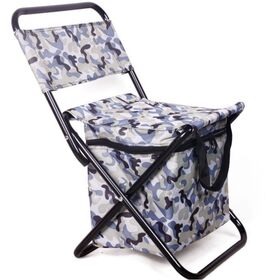 Customized service Outdoor Folding Fishing Chair Camping Stool with Cooler Bag for Fishing Beach Camping and travel