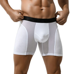 Boxer pria lapisan ganda anti-lecet dengan lapisan dalam selangkangan mesh breathable yang baru diluncurkan.
