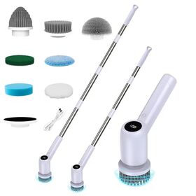 Long Handle Automatic Rotation Retractable Electric Cleaning Brush Handheld with Retractable Feature