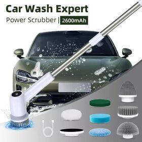 Detachable Long Handle Electric for Spin Scrubber IPX7 Waterproof Wall Cleaner Brush with 7 Replaceable Brush Heads